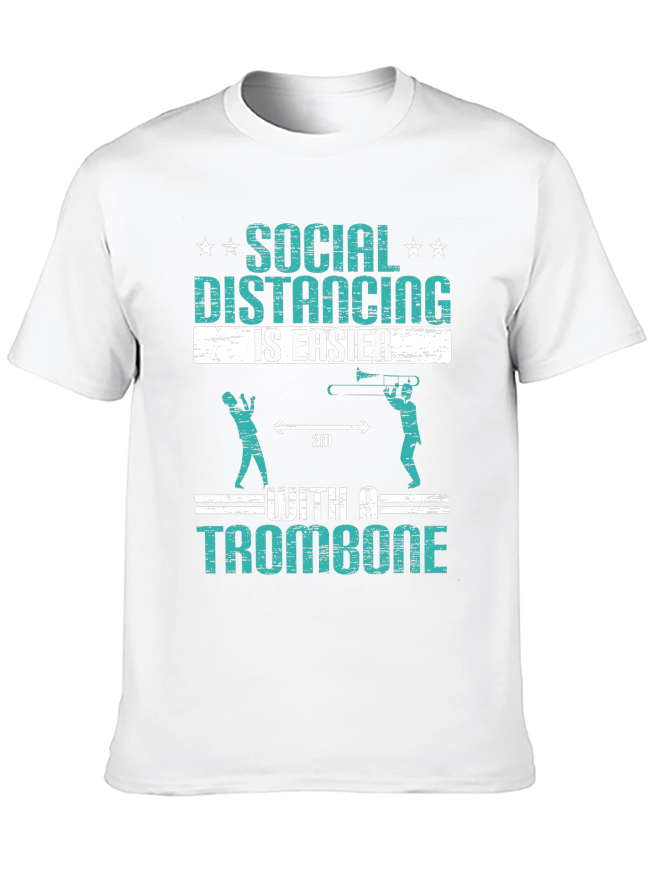 Social Distancing Trombone Humor T-Shirt