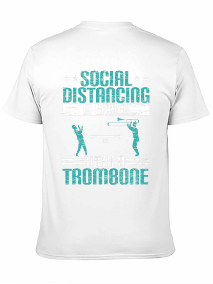 Social Distancing Trombone Humor T-Shirt
