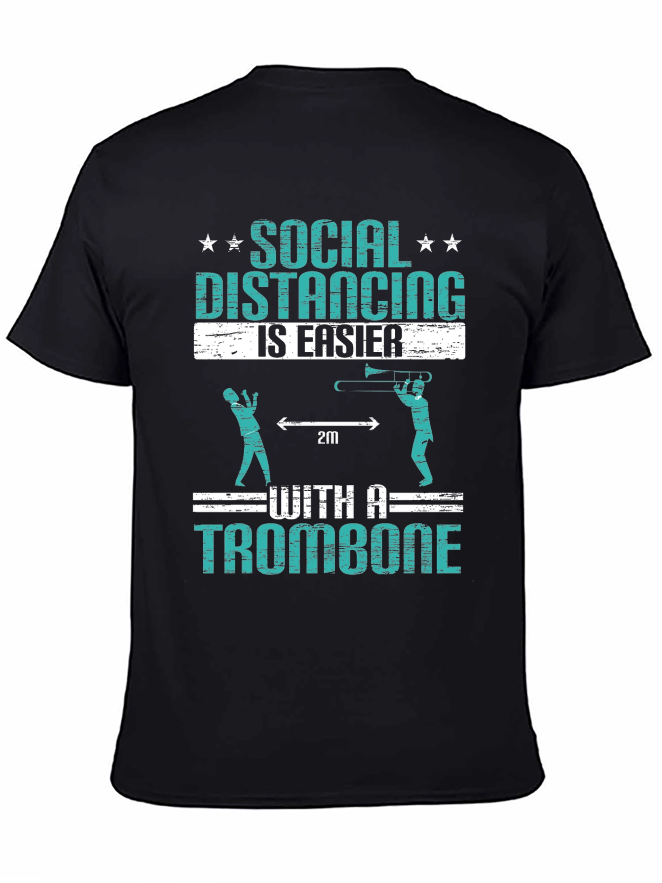 Social Distancing Trombone Humor T-Shirt