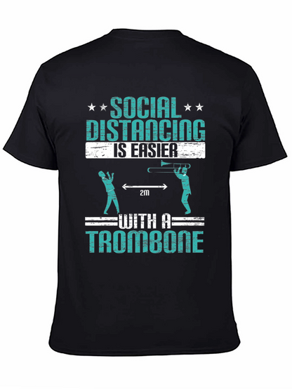 Social Distancing Trombone Humor T-Shirt