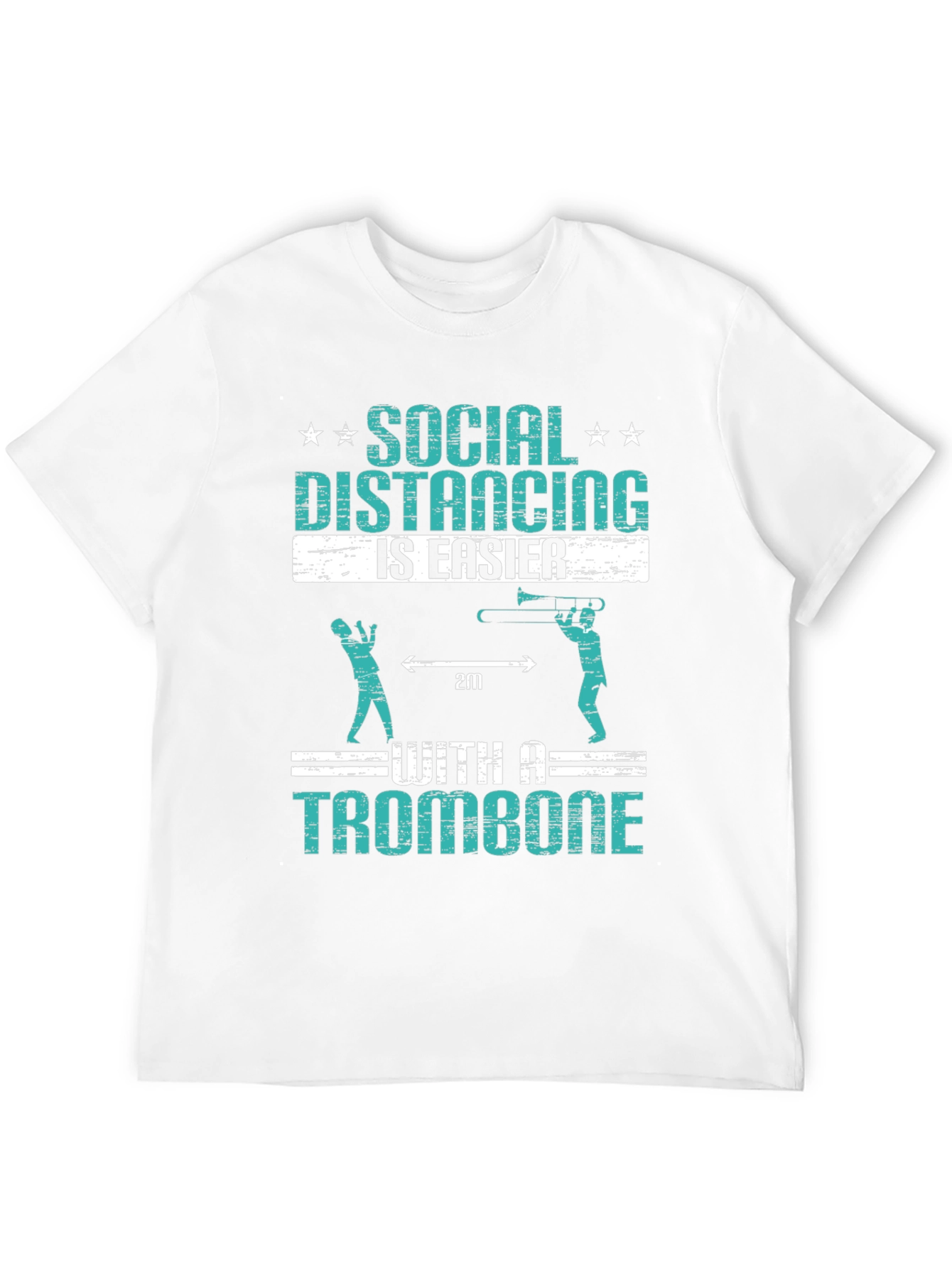 Social Distancing Trombone Humor T-Shirt