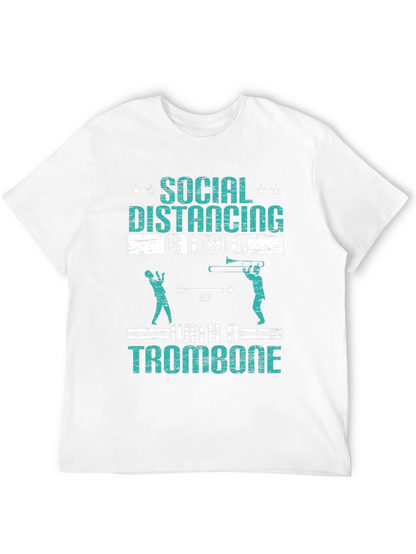 Social Distancing Trombone Humor T-Shirt