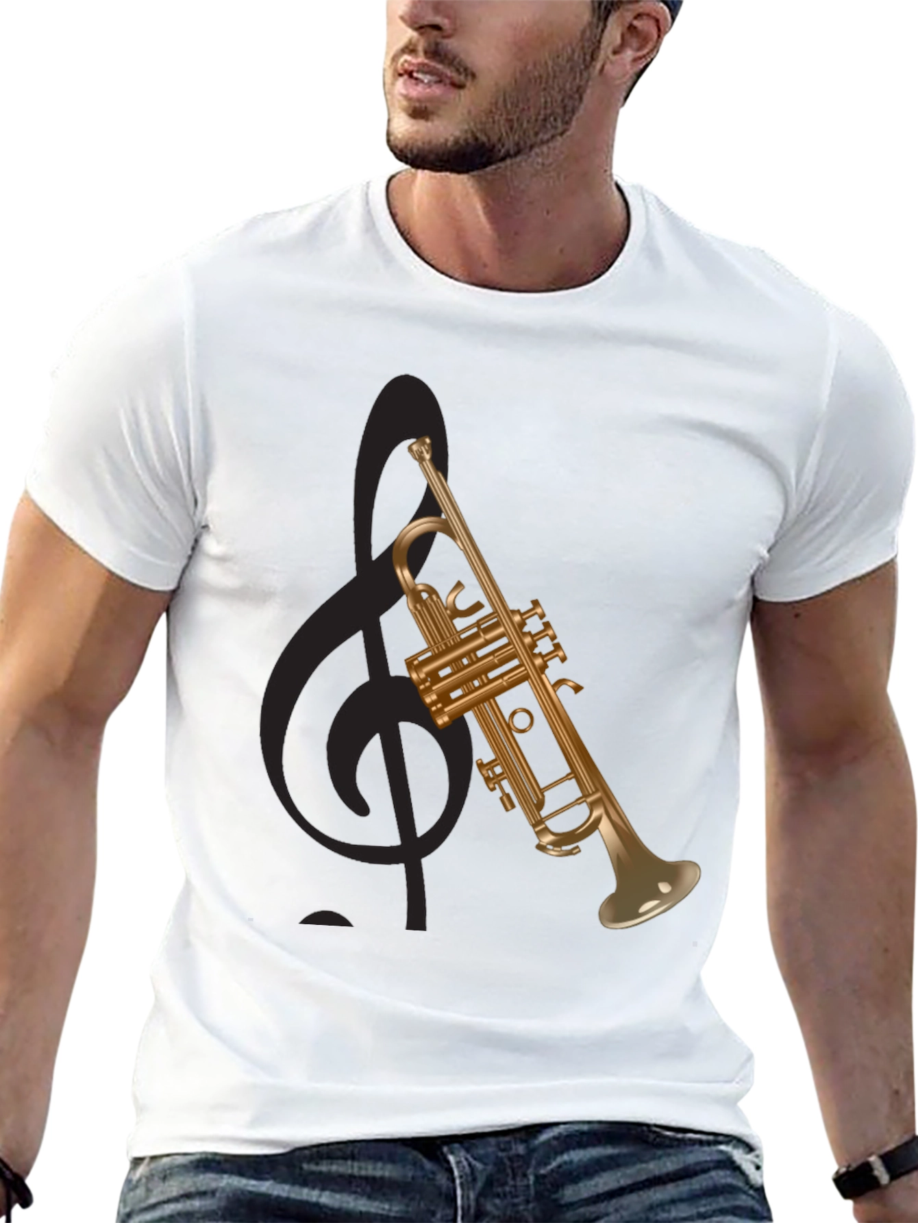 Trumpet Graphic Tee - Musical Instrument T-Shirt