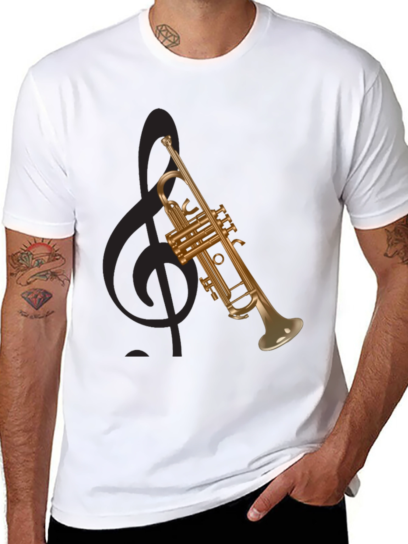 Trumpet Graphic Tee - Musical Instrument T-Shirt