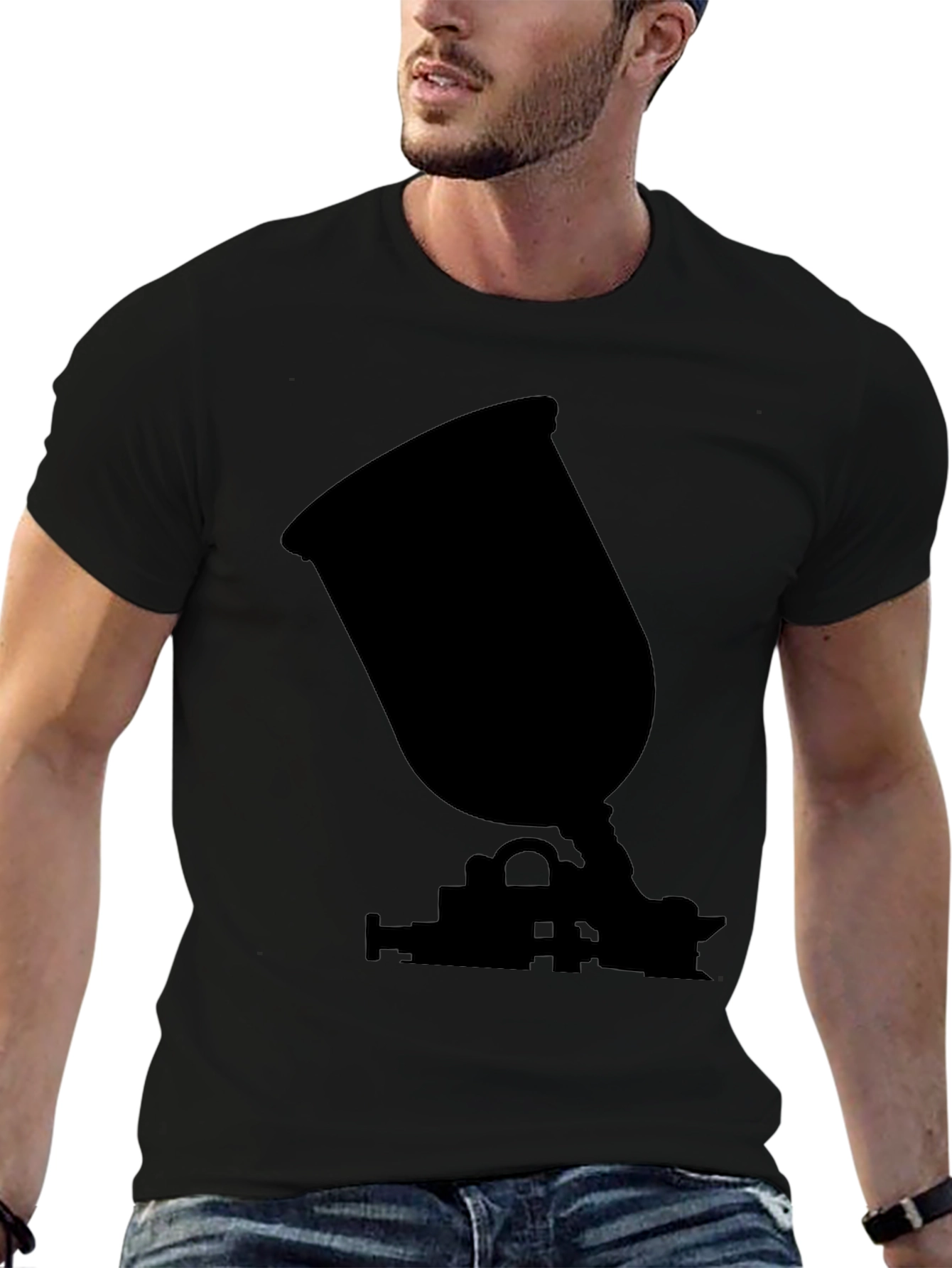 Spray Gun Silhouette Black T-Shirt