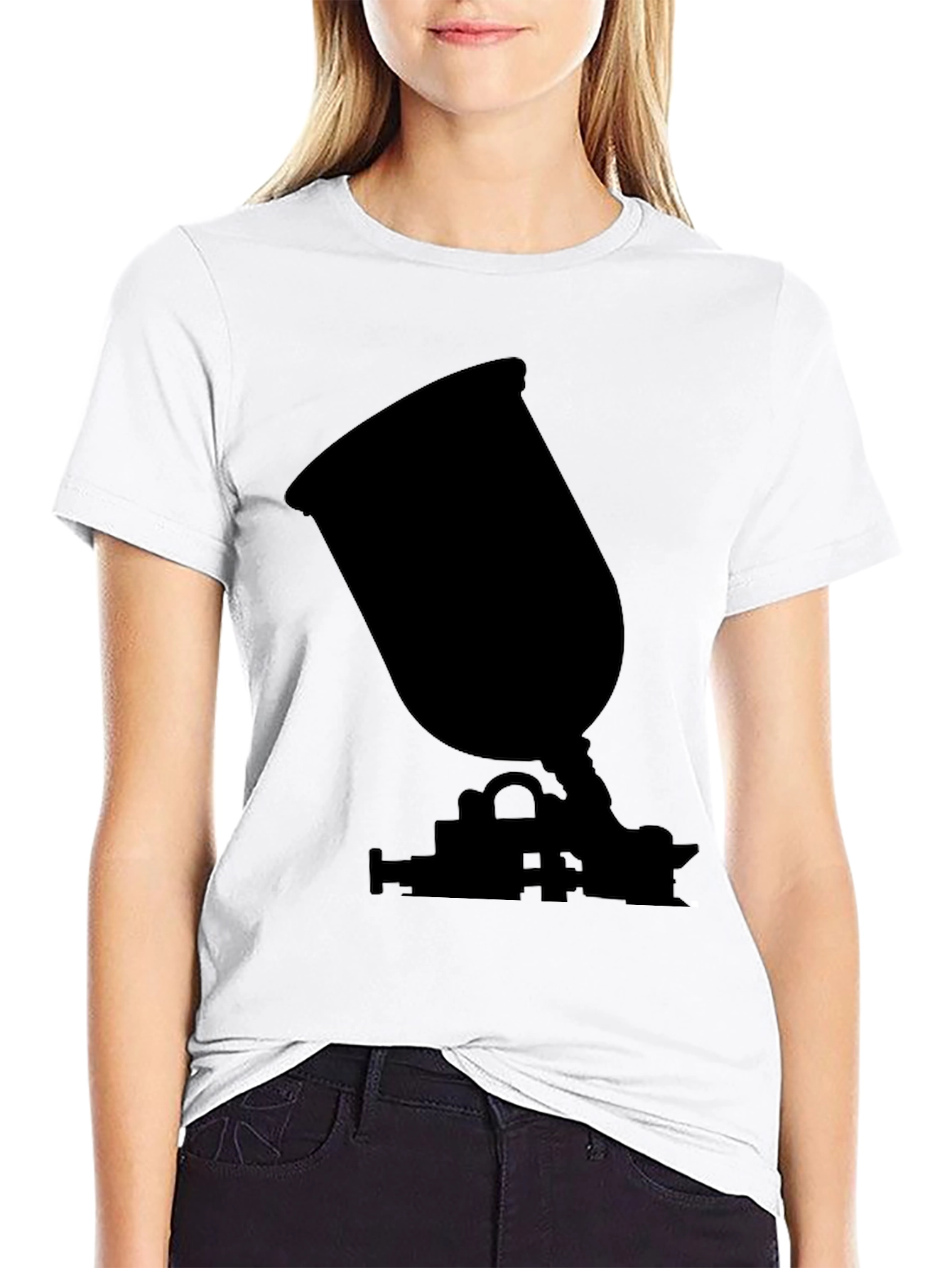 Spray Gun Silhouette Black T-Shirt