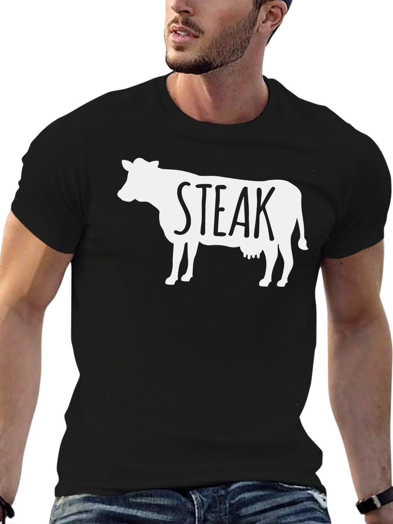 Steak Cow Graphic T-Shirt - Funny Meat Lover Tee