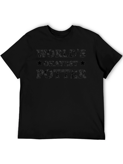 Worlds Okayest Potter Black T-Shirt