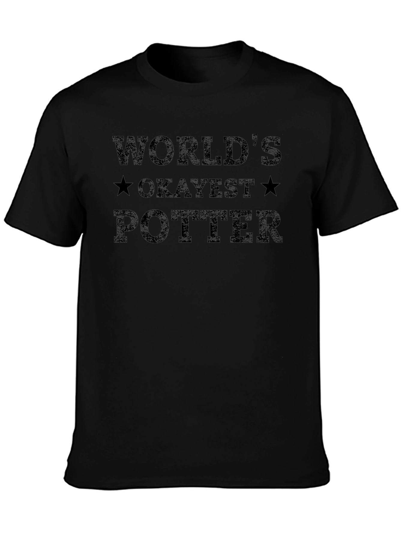Worlds Okayest Potter Black T-Shirt