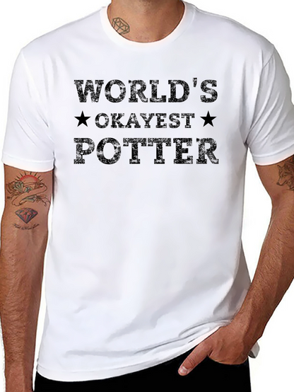 Worlds Okayest Potter Black T-Shirt