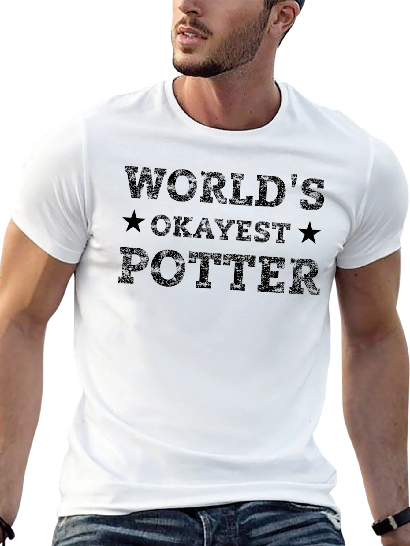 Worlds Okayest Potter Black T-Shirt