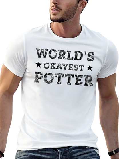 Worlds Okayest Potter Black T-Shirt