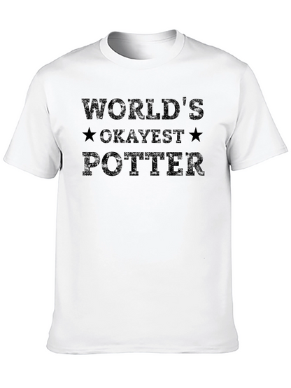 Worlds Okayest Potter Black T-Shirt