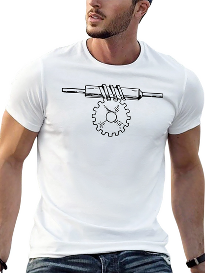 Black Gear T-Shirt - Mechanical Design