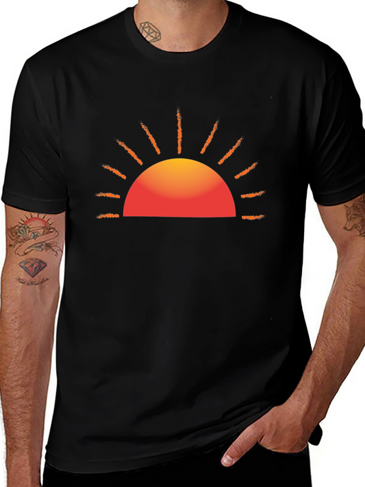 Sunset Graphic Black Tee - Stylish Everyday Wear