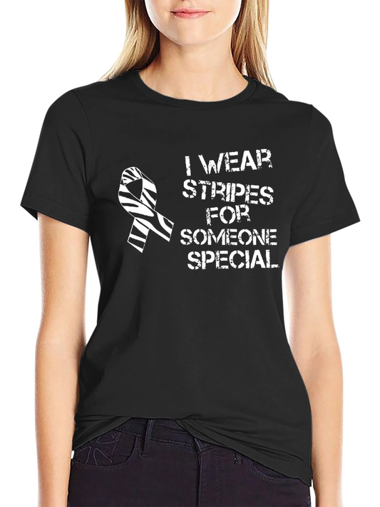 Zebra Stripe Ribbon Awareness T-Shirt - I Wear Stripes