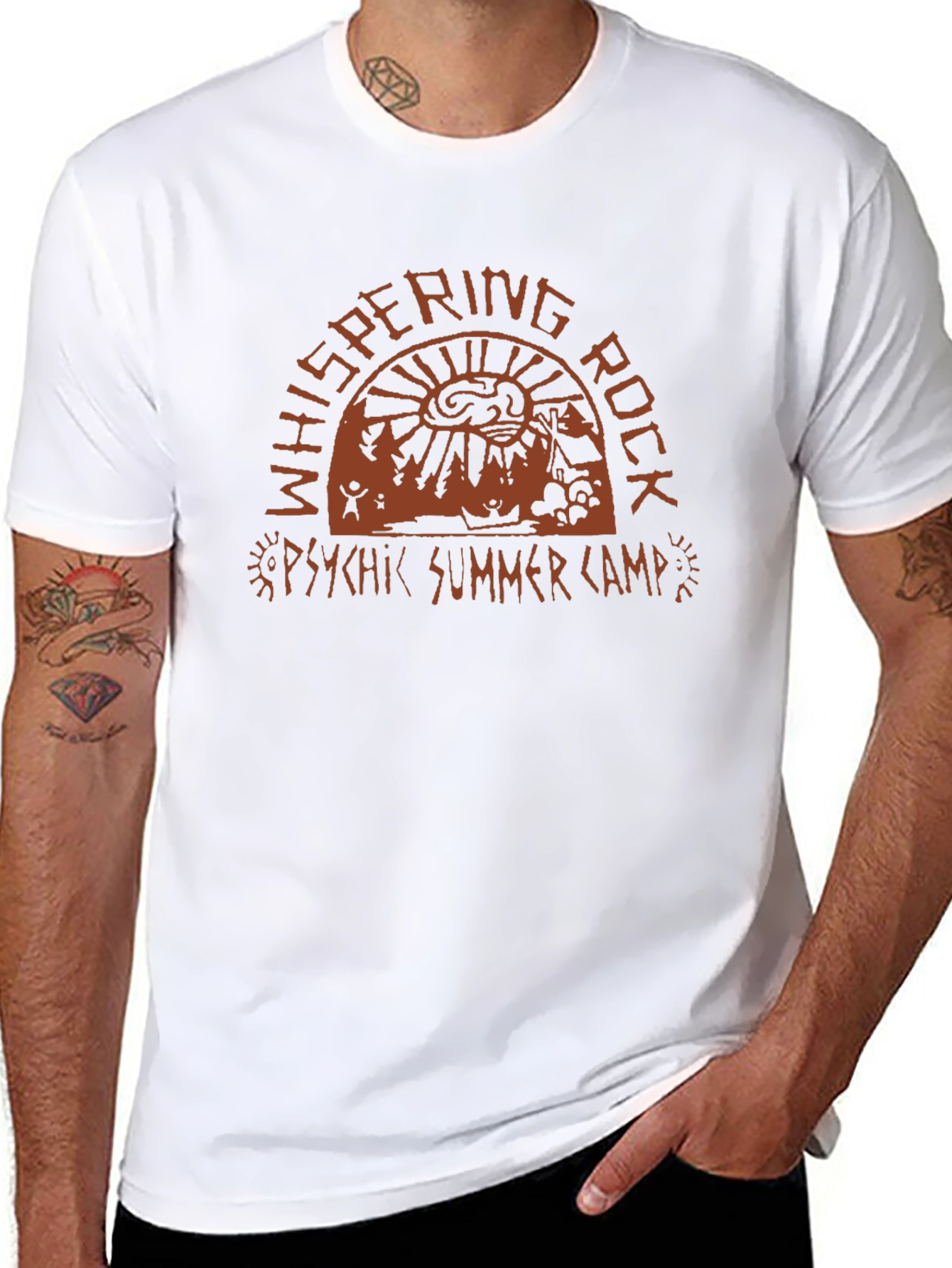 Whispering Rock Psychic Summer Camp Black T-Shirt