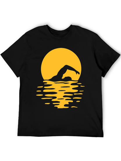 Swimmer Silhouette Tee - Sunset Swim T-Shirt