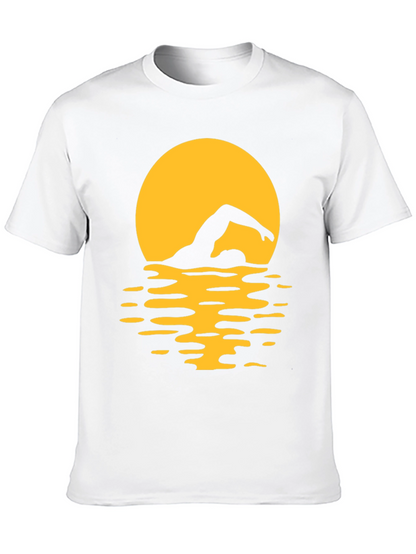 Swimmer Silhouette Tee - Sunset Swim T-Shirt