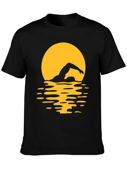 Swimmer Silhouette Tee - Sunset Swim T-Shirt