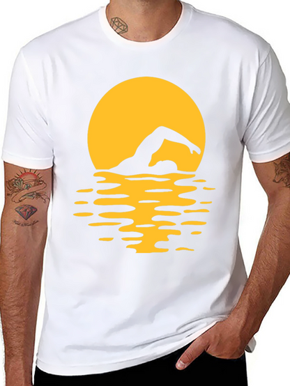 Swimmer Silhouette Tee - Sunset Swim T-Shirt