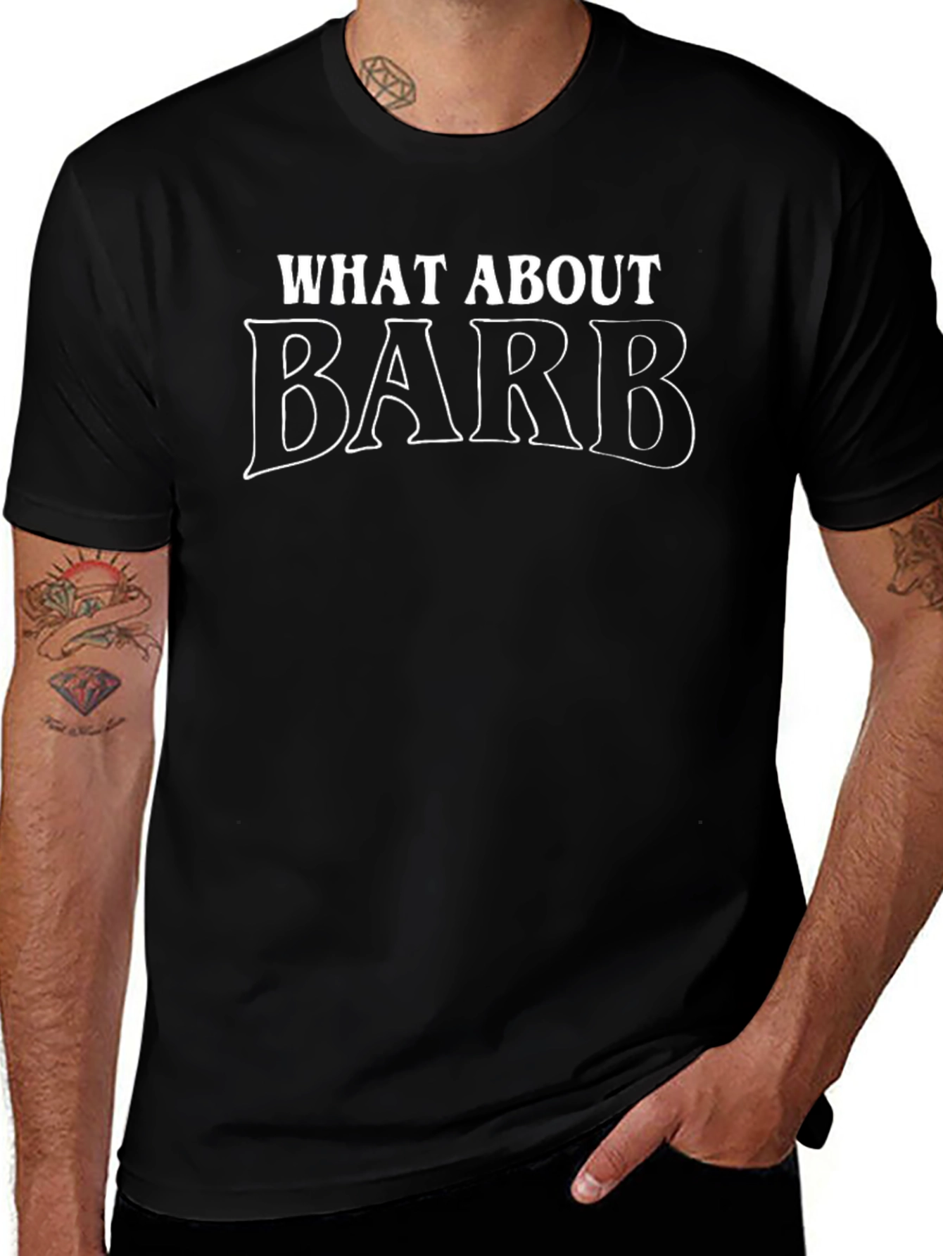 What About Barb T-Shirt - Black Cotton Tee