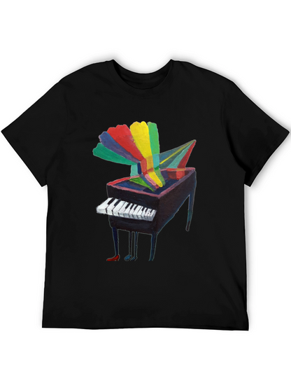 Artistic Piano Graphic Tee - Unique Music Lover Shirt