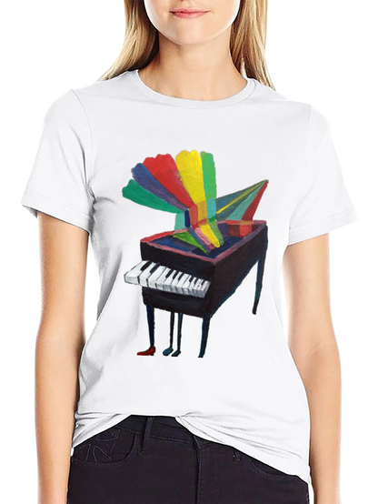 Artistic Piano Graphic Tee - Unique Music Lover Shirt