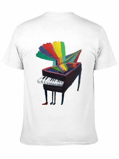 Artistic Piano Graphic Tee - Unique Music Lover Shirt