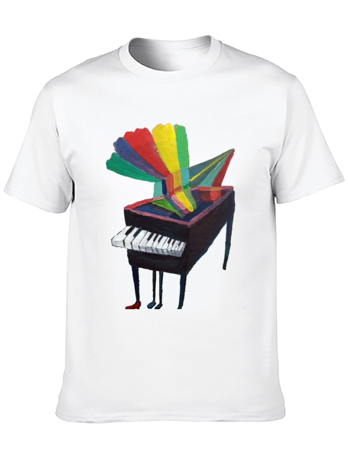 Artistic Piano Graphic Tee - Unique Music Lover Shirt