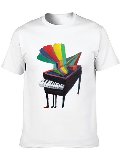 Artistic Piano Graphic Tee - Unique Music Lover Shirt