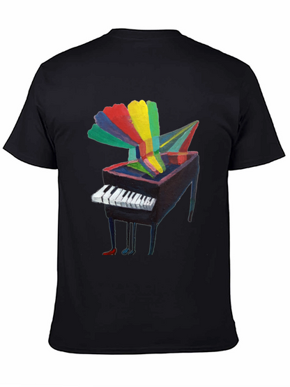 Artistic Piano Graphic Tee - Unique Music Lover Shirt