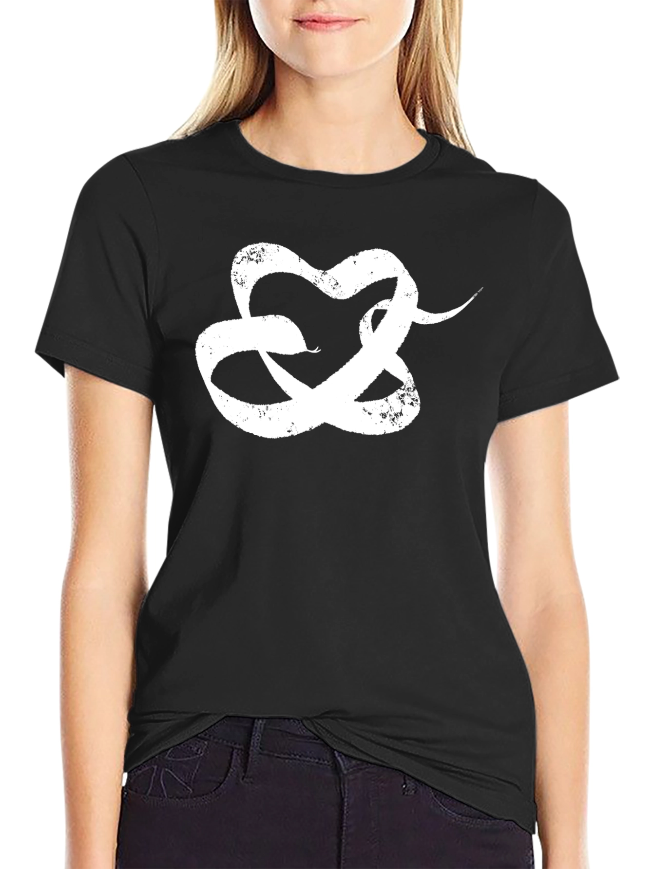 Snake Heart T-Shirt - Black Graphic Tee