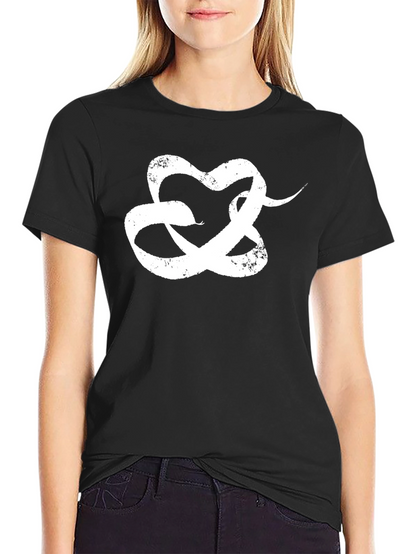 Snake Heart T-Shirt - Black Graphic Tee