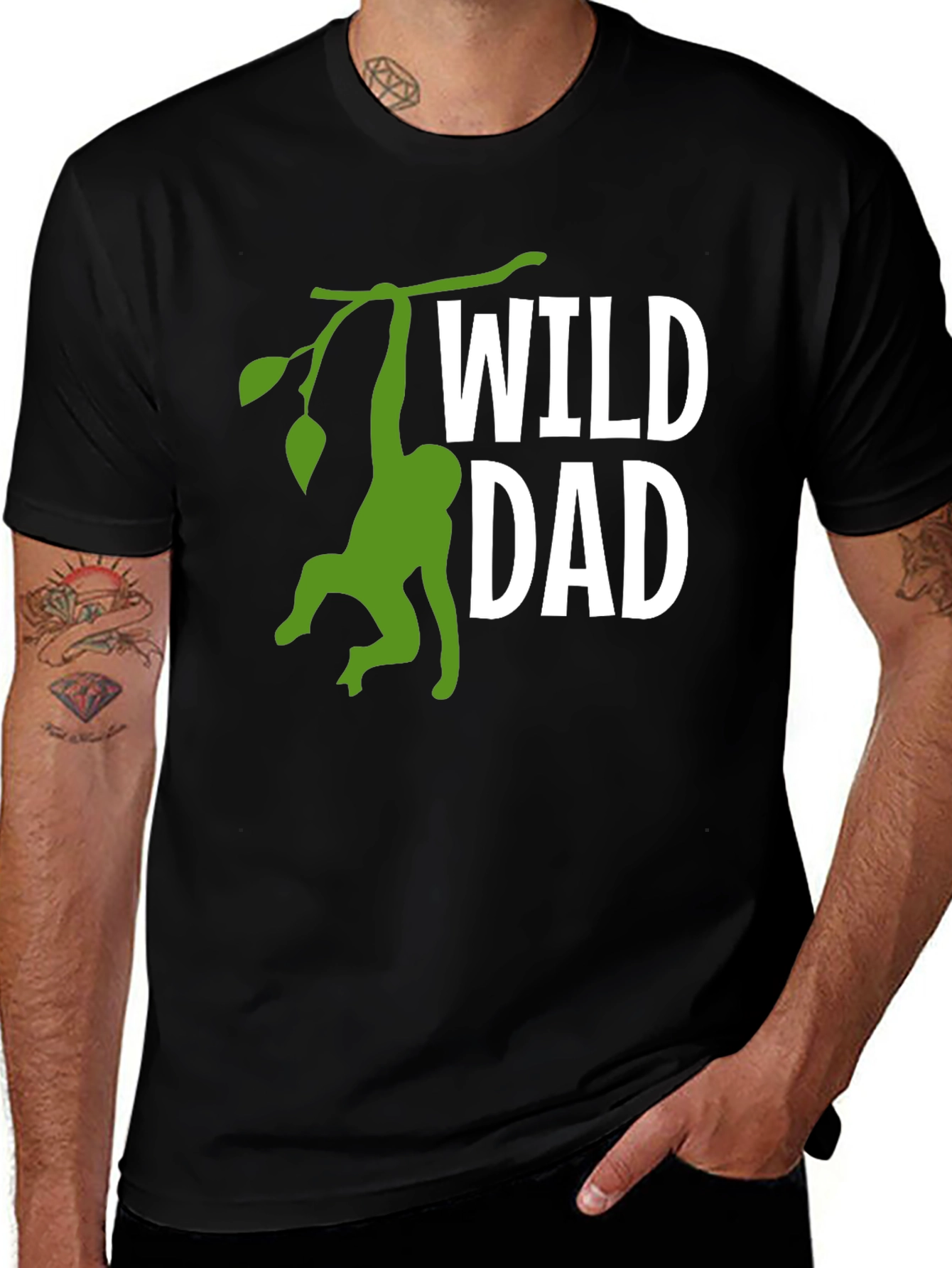 Wild Dad Monkey Graphic T-Shirt