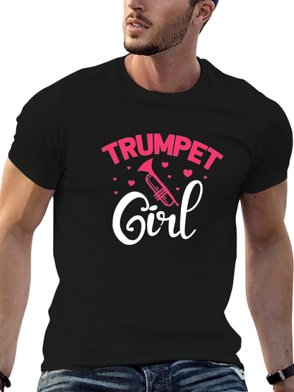 Trumpet Girl T-Shirt - Musical Gift for Women