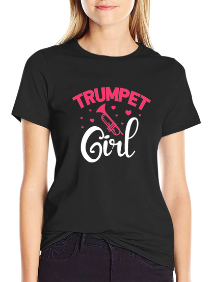 Trumpet Girl T-Shirt - Musical Gift for Women