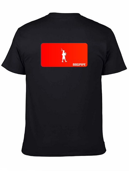 Bagpipe Musician Graphic Black T-Shirt