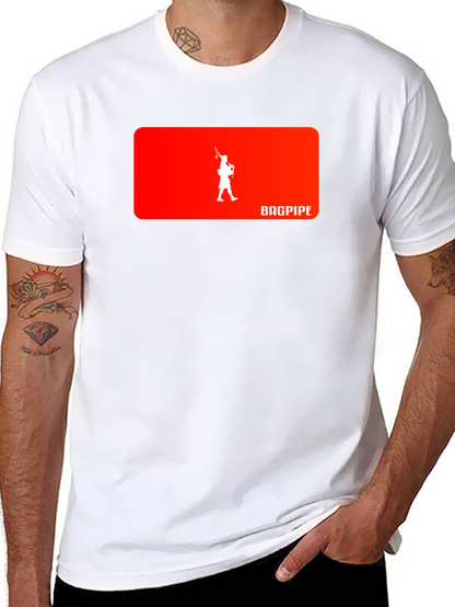 Bagpipe Musician Graphic Black T-Shirt