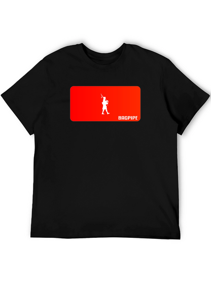 Bagpipe Musician Graphic Black T-Shirt
