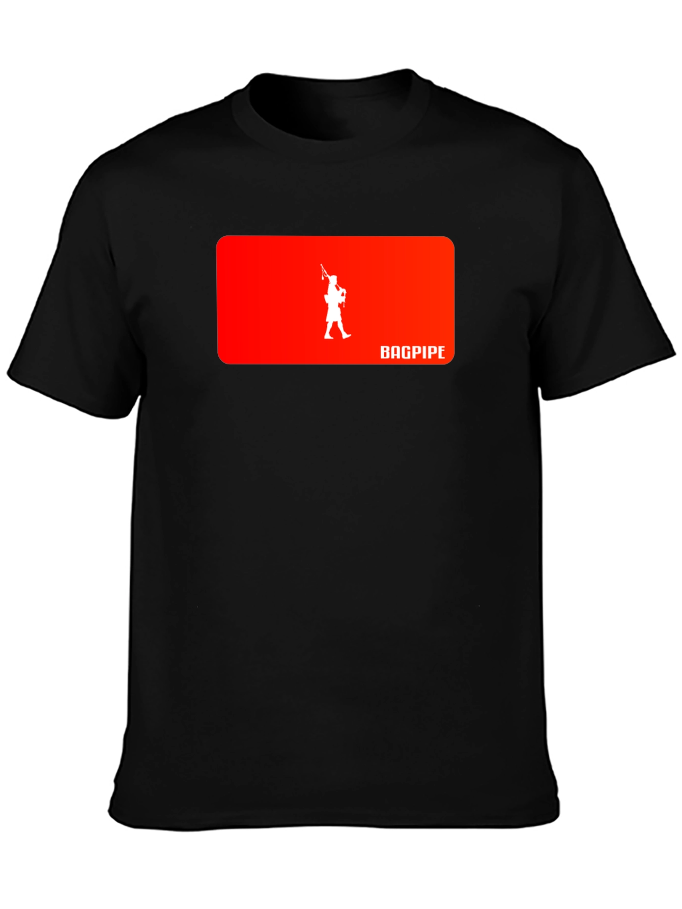 Bagpipe Musician Graphic Black T-Shirt