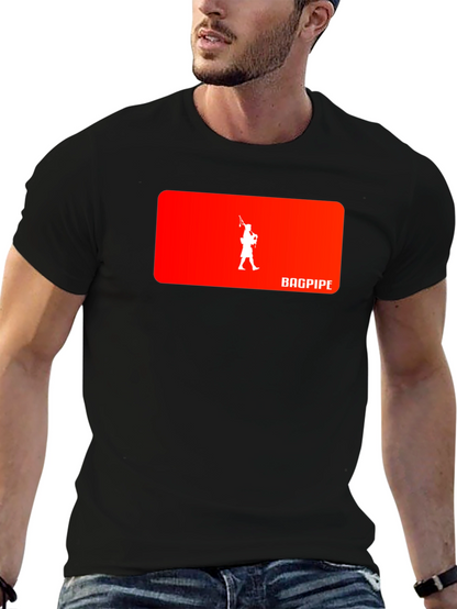 Bagpipe Musician Graphic Black T-Shirt
