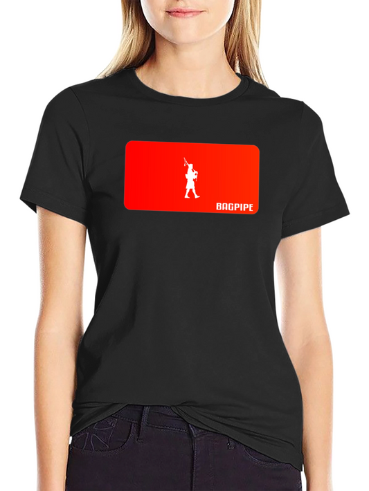 Bagpipe Musician Graphic Black T-Shirt
