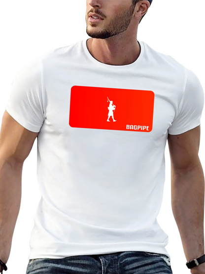 Bagpipe Musician Graphic Black T-Shirt