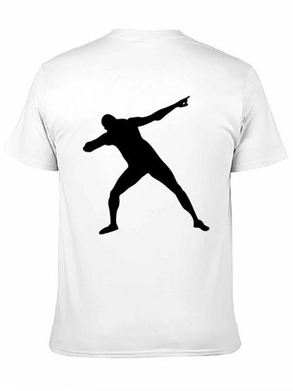 Black T-Shirt with Silhouette Man Design
