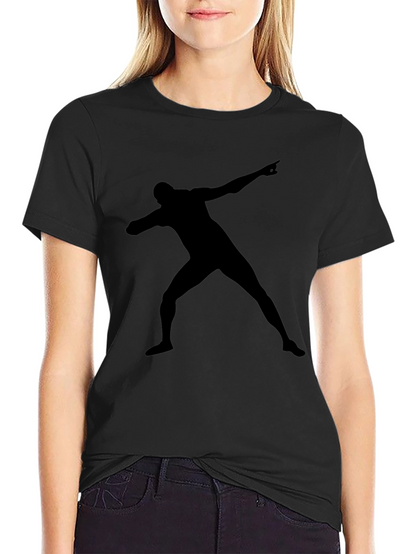 Black T-Shirt with Silhouette Man Design
