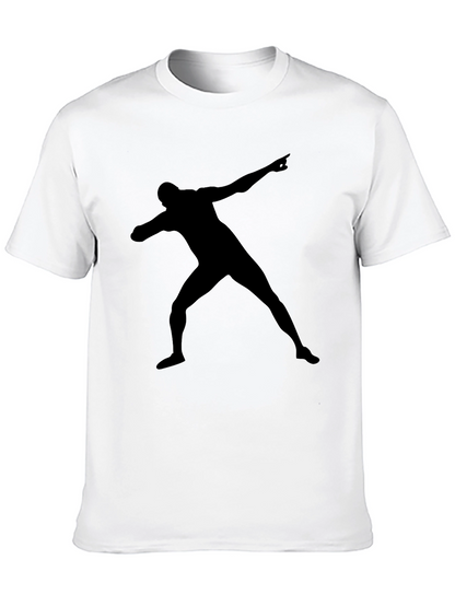 Black T-Shirt with Silhouette Man Design