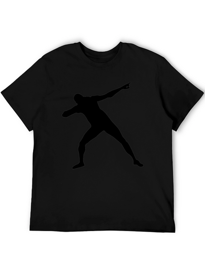 Black T-Shirt with Silhouette Man Design