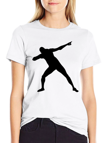 Black T-Shirt with Silhouette Man Design
