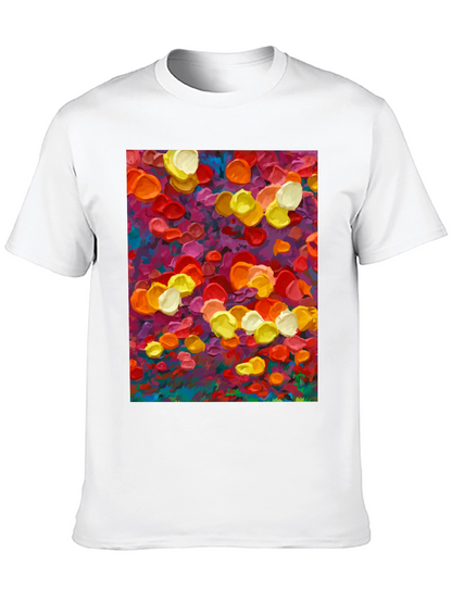 Abstract Floral Art Print Black T-Shirt